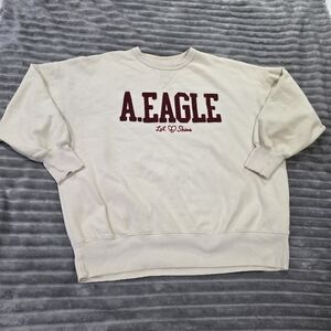 American Eagle Outfitters Soft Oversized Crewneck Sweatshirt In Cream. L